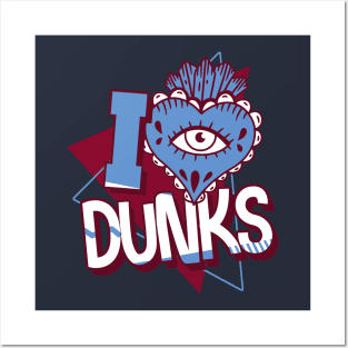 I Love Dunks Valour Blue Team Maroon Posters and Art